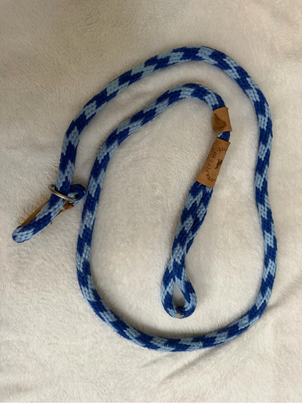 Mendota Pet 6 Ft Rope Slip Lead Dog Leash Light and Royal Blue